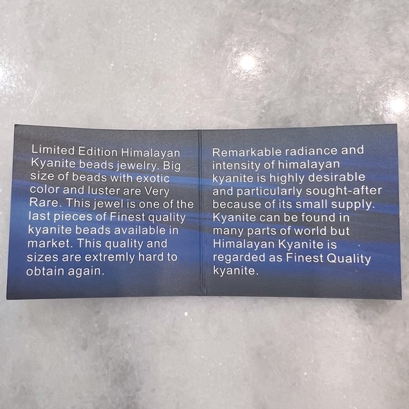 RARE HIMALAYAN Kyanite Beaded Sterling Silver Necklace - Picture 3 of 13